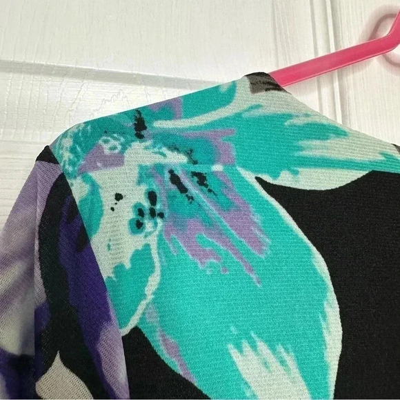 Northern Reflections  Floral Blouse Black, Purple, & Blue Size Extra Large - Picture 13 of 16